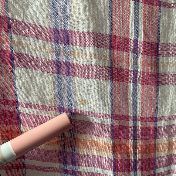 J. Crew Womens Multicolor Fringe Detailing Hem Plaid Rectangle Scarf One Size - Picture 4 of 8